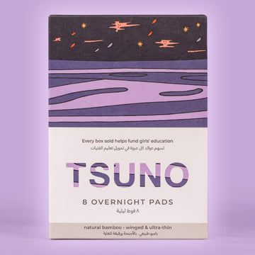 Tsuno 8 overnight pads box natural bamboo